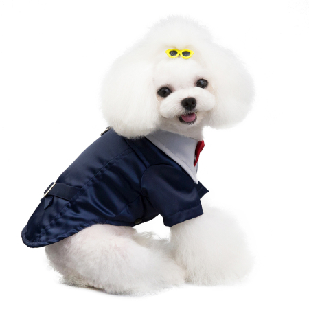Animale de companie - Camasa cu papion atasat DOG-22bleumarin