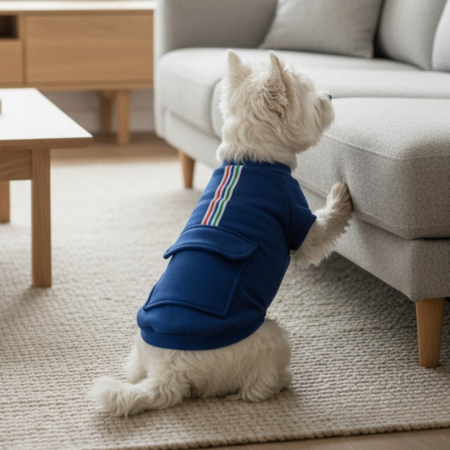 Animale de companie - Bluza cu buzunar MDL-07albastru