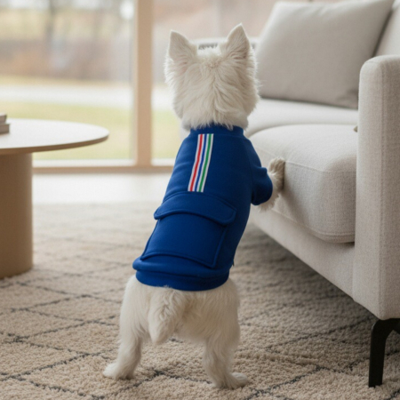 Animale de companie - Bluza cu buzunar MDL-07albastru