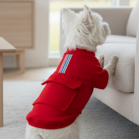 Animale de companie - Bluza cu buzunar MDL-07rosu