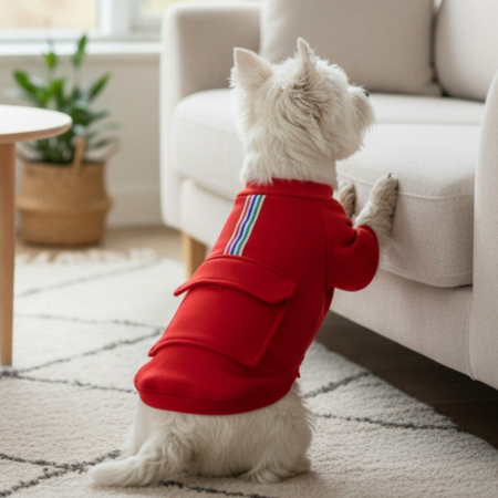 Animale de companie - Bluza cu buzunar MDL-07rosu