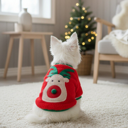 Bluza flausata pentru Craciun B37102rosu