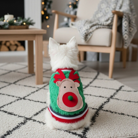 Haine - Bluza flausata pentru Craciun B37102verde