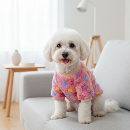 Haine - Bluza pufoasa cu stelute multicolore MDL-22B