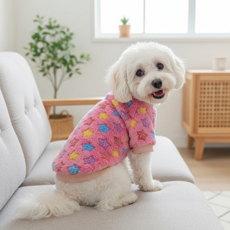 Haine - Bluza pufoasa cu stelute multicolore MDL-22B