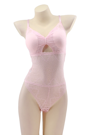Body-uri - Body sexy cu dantela brodata 1093roz
