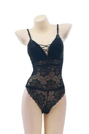 Body-uri - Body sexy cu dantela brodata 742negru