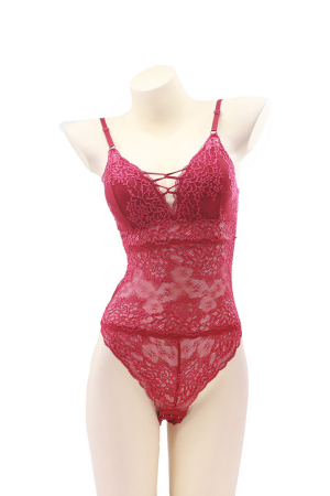 Body-uri - Body sexy cu dantela brodata 742visiniu