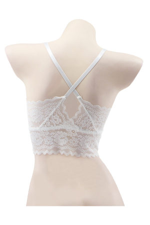 Bustiere - Top cu dantela brodata 764alb
