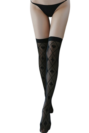Ciorapi - Dres sexy transparent cu model YML3004negru