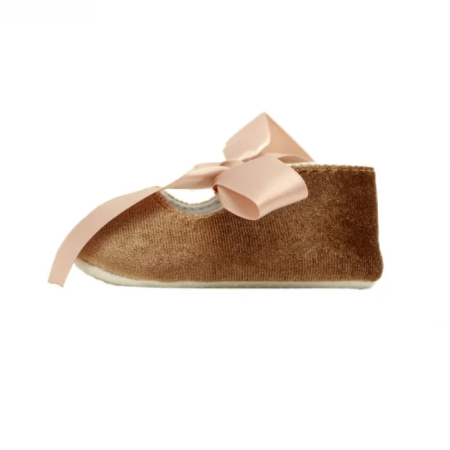 Încălțăminte copii - Botosei cu funda pentru primii pasi 43064-H08auriu