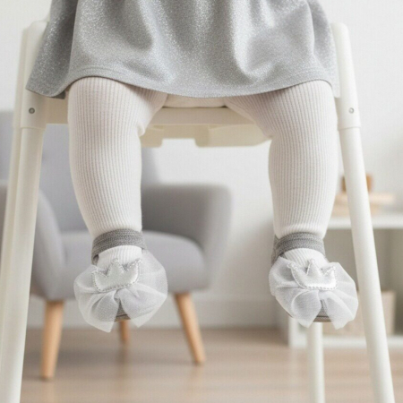 Încălțăminte copii - Botosei cu funda pentru primii pasi 43064-H96gri