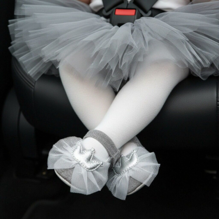 Încălțăminte copii - Botosei cu funda pentru primii pasi 43064-H96gri