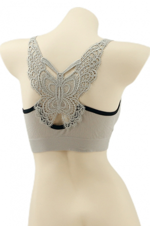 Bustiere - Bustiera cu broderie la spate YAN-8999gri
