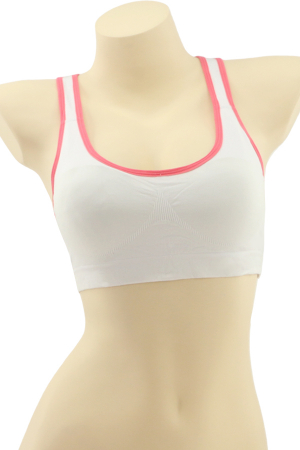 Fitness - Bustiera sport cu bretele incrucisate la spate MG-B062alb