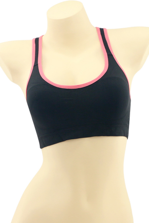Fitness - Bustiera sport cu bretele incrucisate la spate MG-B062negru