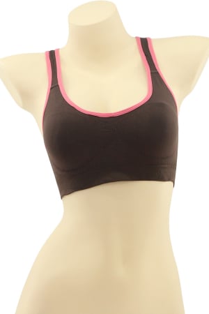 Fitness - Bustiera sport cu bretele incrucisate la spate MG-B062maro