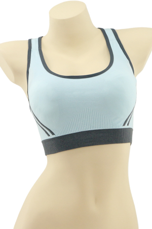 Fitness - Bustiera sport cu bretele incrucisate la spate MG-D169albastru