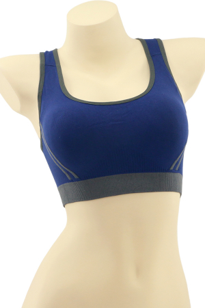 Fitness - Bustiera sport cu bretele incrucisate la spate MG-D169bleumarin