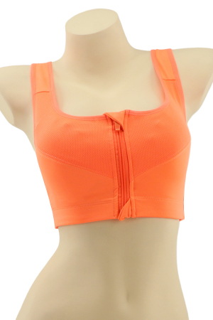 Fitness - Bustiera sport cu fermoar in fata MG-3805portocaliu