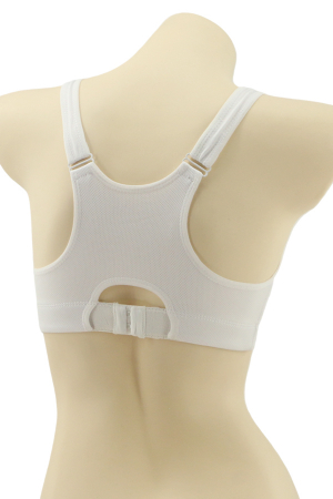 Fitness - Bustiera sport cu fermoar in fata MG-3805alb