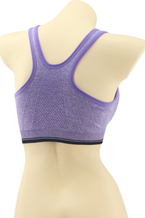 Fitness - Bustiera sport cu fermoar in fata MG-JS007mov