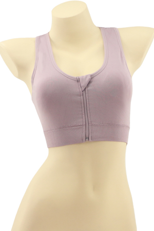 Fitness - Bustiera sport cu fermoar in fata MG-SSW0189mov