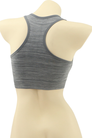 Fitness - Bustiera sport cu fermoar in fata MG-SSW0189gri-3