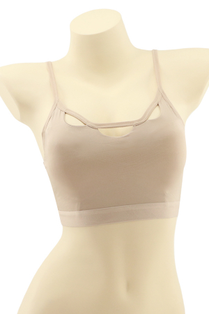 Fitness - Bustiera sport cu spatele gol MG-6001maro deschis