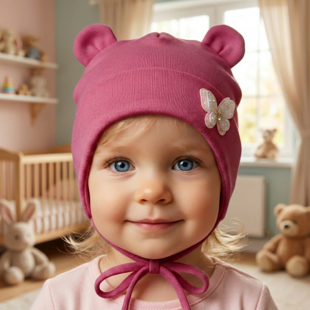 Căciuli, șepci si pălării - Caciula bumbac W-26fucsia