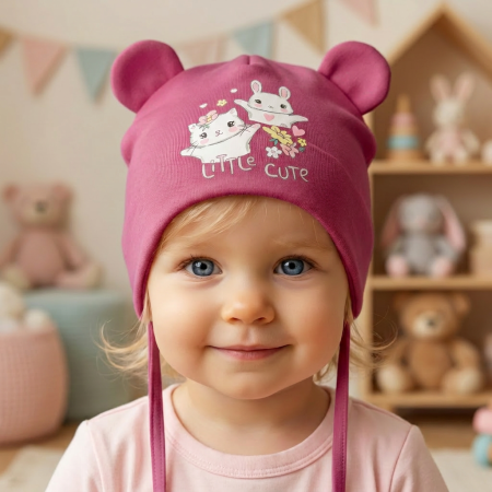 Căciuli, șepci si pălării - Caciula bumbac W-27fucsia
