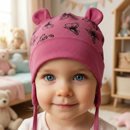 Căciuli, șepci si pălării - Caciula bumbac W-31fucsia