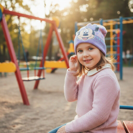 Căciuli, șepci si pălării - Caciula tricotata cu Minnie Mouse RH4260mov