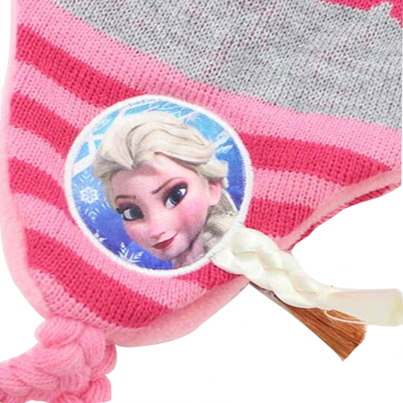 Căciuli, șepci si pălării - Caciula tricotata cu personajele din Frozen PH4330roz