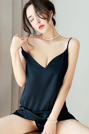 Lenjerie erotică - Set camasa de noapte si chiloti tanga CS1505