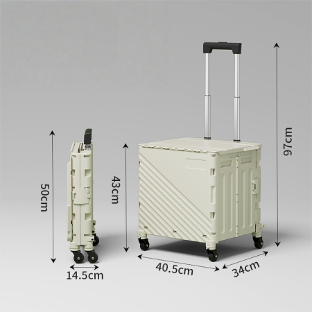 Echipamente pentru transport și ridicat - Carucior de cumparaturi pliabil cu 4 roti rotative si maner telescopic SHYE-7090-B