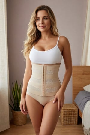 Damă - Chilot modelator cu talie foarte inalta si sistem inchidere reglabil TANG-A4346bej