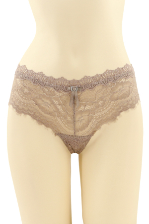Chiloți brazilieni - Chiloti brazilieni cu dantela brodata CT-Q8055maro