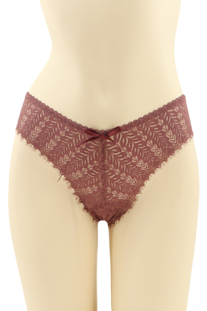 Chiloți brazilieni - Chiloti brazilieni cu dantela brodata CT-Q8153visiniu