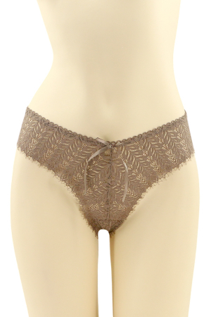 Chiloți brazilieni - Chiloti brazilieni cu dantela brodata CT-Q8153maro
