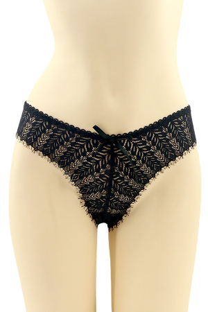 Chiloți brazilieni - Chiloti brazilieni cu dantela brodata CT-Q8153negru