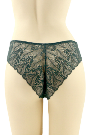Chiloți brazilieni - Chiloti brazilieni cu dantela brodata CT-Q8195verde