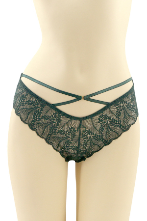 Chiloți brazilieni - Chiloti brazilieni cu dantela brodata CT-Q8195verde