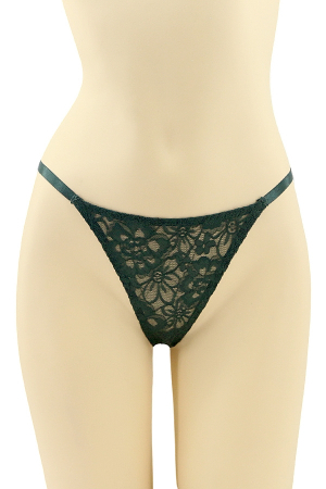 Chiloți tanga - Chiloti tanga cu dantela brodata si funda CT-Q8187verde