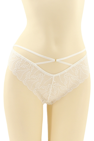 Chiloți brazilieni - Chiloti brazilieni cu dantela brodata CT-Q8195alb