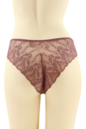 Chiloți brazilieni - Chiloti brazilieni cu dantela brodata CT-Q8195visiniu