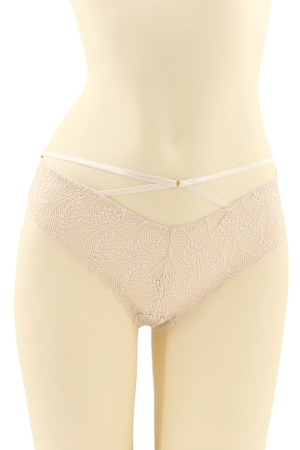 Chiloți brazilieni - Chiloti brazilieni cu dantela brodata CT-Q8195bej
