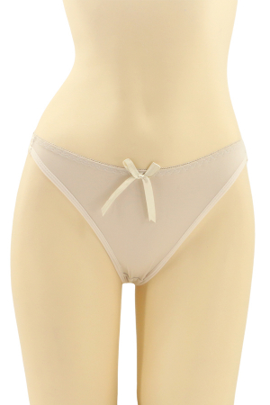 Chiloți brazilieni - Chiloti brazilieni cu dantela brodata si funda MG-P3168bej