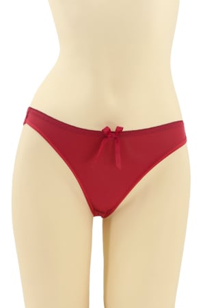 Chiloți brazilieni - Chiloti brazilieni cu dantela brodata si funda MG-P3168visiniu