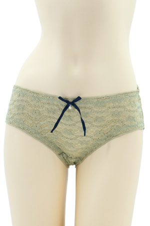 Chiloți clasici - Chiloti clasici cu broderie si funda 1903verde